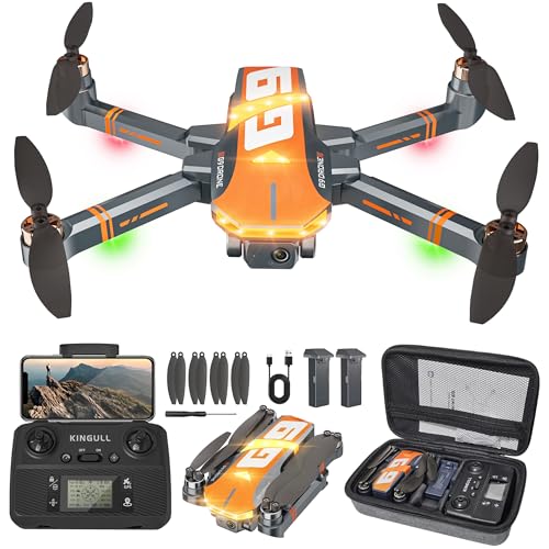 G9 GPS Drones avec Caméra 4K professionnel pour Enfant et Adultes, 45 Mins de Vol, Moteur sans Balais, Résistance au Vent, Retour Auto, Suivi Auto,Transmission 5G, Moins de 249g, C0