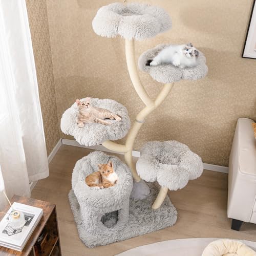 Tangkula Torre para Gatos de 65 Pulgadas con Plataformas y Rascador miniatura 2