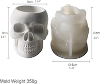 Vista 2 de Molde de resina epoxi de calavera para macetas, plantas suculentas, maceta, moldes de cemento, molde de yeso para hormigón, molde de arcilla