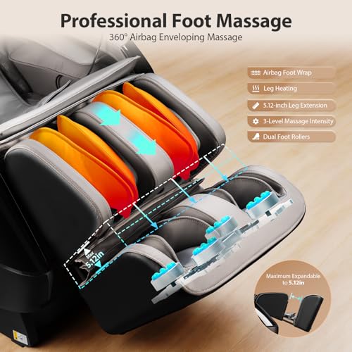 Gethope 4D Massage Chair Full Body - 53.2" Ultra Long SL-Track Massage Chair Zero Gravity Massage Recliner with Foot Roller, 10 Modes 6 Technique, 32 Airbags, 3 Core Heating, AI Voice, Yoga Stretch - Image 7