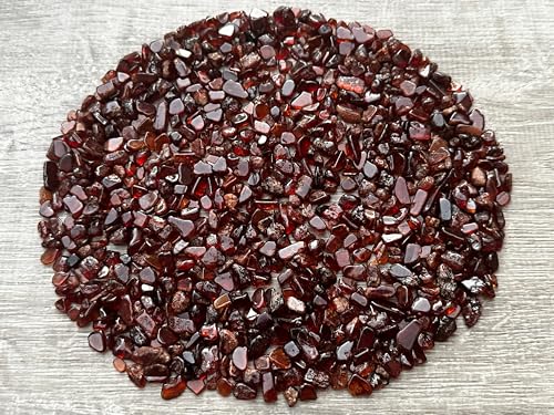 Image of GAF TREASURES 2 oz Lot Natural Semi Tumbled Orange Garnet Gemstone Chips, Crushed Mini Orange Garnet Crystals, Undrilled Crystal Chips (Orange Garnet)