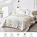 Joyreap 2 Pieces Microfiber Quilt Set, Elegant Flower Botanical Reversible Design, Bedspread Bed Cover for All Season, 1 Quilt and 1 Pillow Sham (Twin, 68x86 inches)