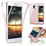PHEZEN Galaxy J3 Pro 2017 Case, 360 Full Body Protective Transparent Ultra-Slim Soft Clear TPU Case Silicone Rubber Bumper Case Cover for Samsung Galaxy J3 Pro J330G/DS, Rose Gold