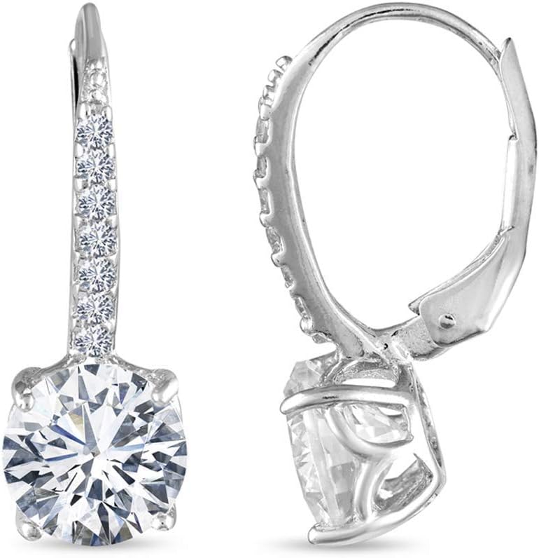 LeCalla Sterling Silver Jewelry Set of 2 Pair Bundle Leverback Earring for Women