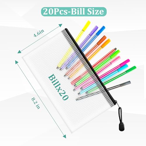 Image of 20pcs Mesh Zipper Pouch Bags- Small, 8.2x4.6 Inches Zipper Pencil Bags, Zipper Pouches for Organizing, Pencil Pouch Bulk, Reusable Pencil Bags for Office Supplies and Travel Storage