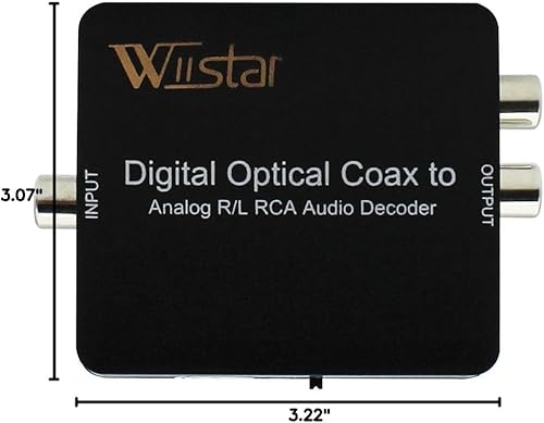 Miniatura 9 de Wiistar decodificador de fibra óptica con soporte AC3/DTS/Dolby Toslink coaxial digital a audio analógico izq./der. 3.5mm