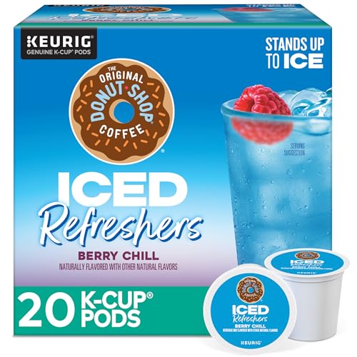 The Original Donut Shop Iced Refreshers, Berry Chill, Brew Over Ice Single Serve Keurig K-Cup Pods, 20-Count Box