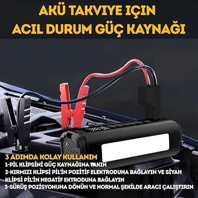 800A Vehicle Engine Tire Inflation Air Compressor 100W with 12000mAh Led Lighted Powerbank Feature