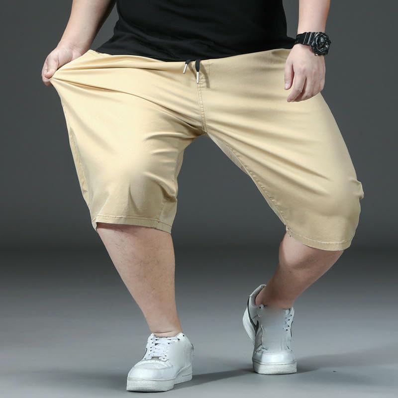 USTZFTBCL Men's Casual Elastic Loose Mid-Length Elastic Waist Shorts