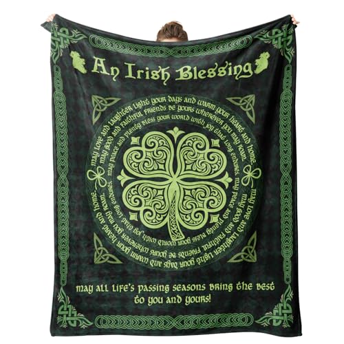 Psspotgj Irish Gifts for Women Men Irish Blessing Gifts Blanket 60x50 Ireland Gifts Present for Saint Patricks Day Irishes Blankets and Throws Decorations