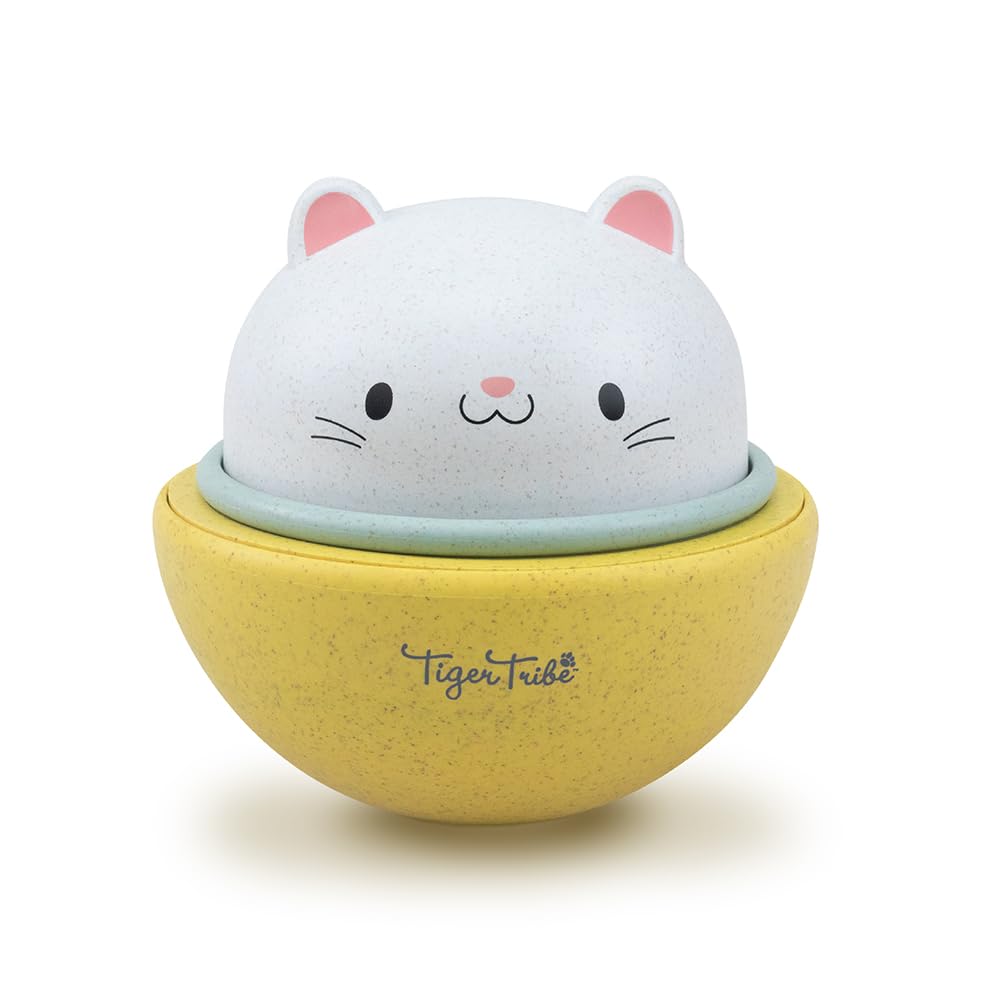 Tiger Tribe: Rocking Roller Cat - 2-in-1 Versatile Toy: Wobble Animal Converts to Racer, Zoom Across The Floor, Battery Free, Kids & Toddler 18mo+