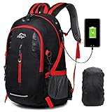 lingvi 30L Mochila de Senderismo a Prueba de Agua al Aire Libre Mochila de Trekking al Aire Libre Duradera para Hombres Mujeres (Negro01)