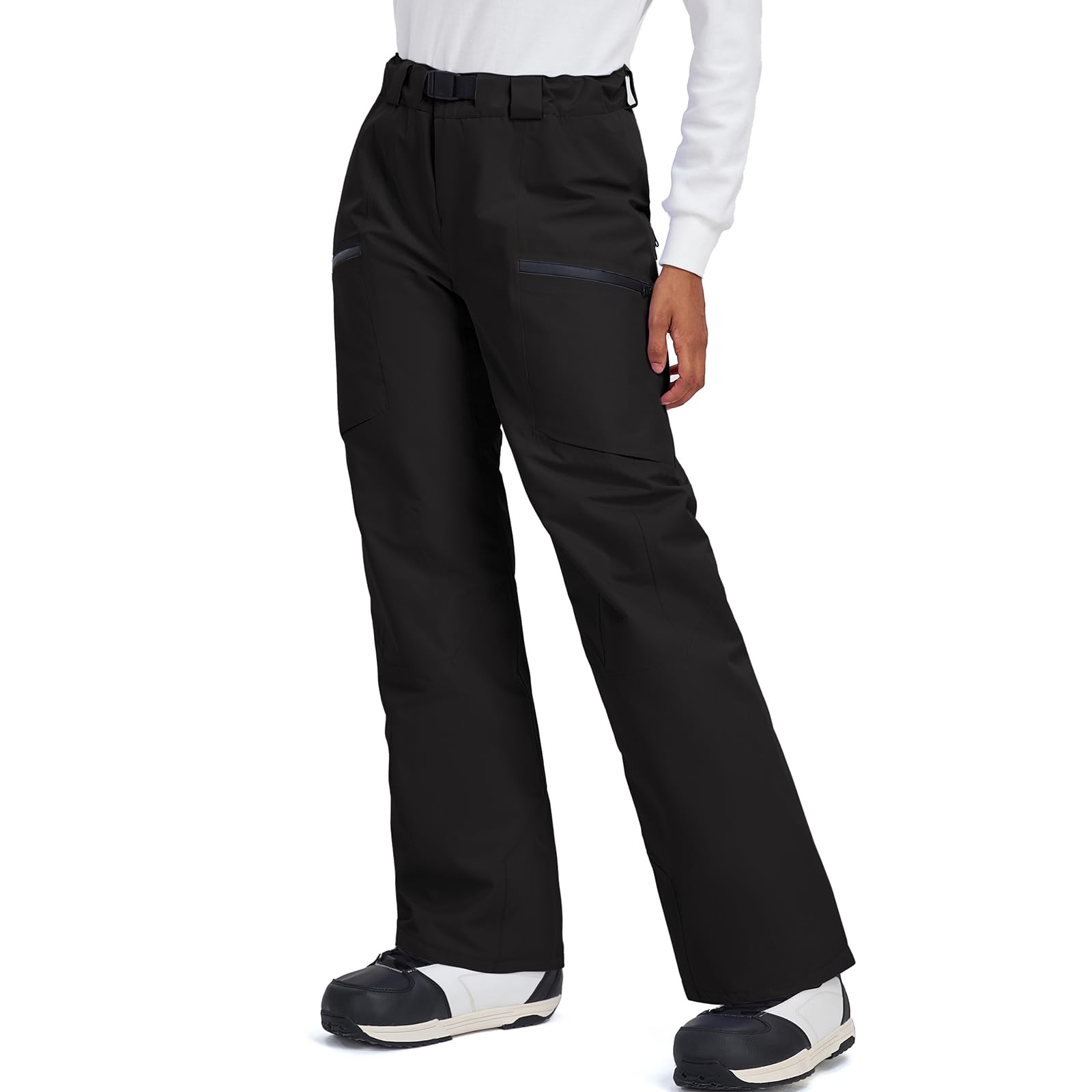 HOTIAN Damen Skihose Schneehose Wasserdicht Winddicht Hosenträgerhose Atmungsaktive Outdoorhose Winter Warme Snowboardhose Skilanglaufhos