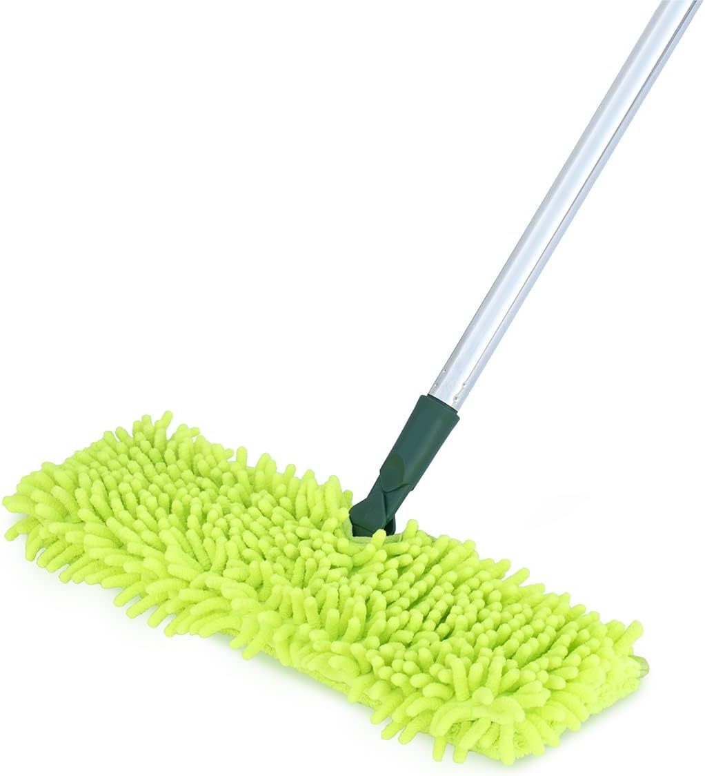 Pine-Sol Telescopic Microfiber Dry/Wet Dust Mopping for Cleaning Hardwood Floors, Tile, Laminate | Swivel Sweeper with Washable Pad and Extendable Metal Handle