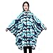 Produktbild Damen Regen Poncho Jacke wasserdichte, Leichte Wiederverwendbare Regenmanteljacke Mit Kapuze für Parks Camping Landwirtschaft Angeln Wandern,Blau,L