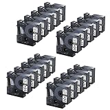 Leihao 20 PièCes SéRies pour D1 éTiqueteuse/Bande 45013 Rubans D'éTiquettes Noir sur Blanc Compatibles pour Label Manager 160 210 450 280