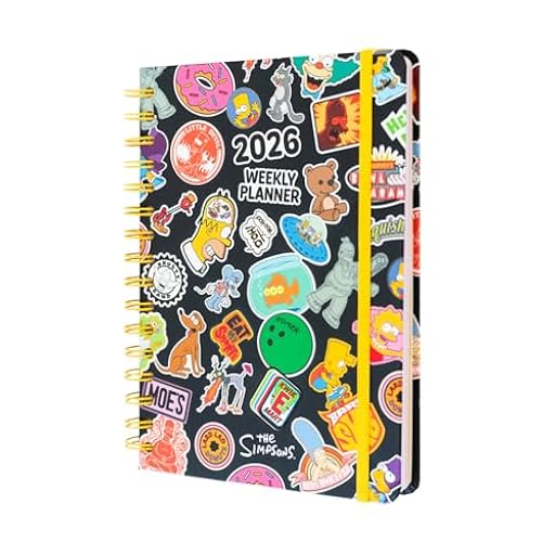 Grupo Erik Agenda 2026 Semana Vista A5 Simpsons - Agenda semanal Anual mujer Con Anillas - Incluye Pegatinas, Marcapáginas, Ilustraciones y Planificador mensual | Ya disponible en tu tienda friki favorita! En mundofriki.es!