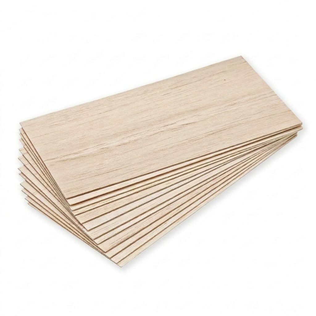 PCIQUTE 14 Pack Balsa Wood Sheets 200x100x1mm Thin Wood for Laser Cutting Model Aircraft DIY Crafts Painting Lightweight Easy to Cut Wood Boards for School Projects and Crafts
