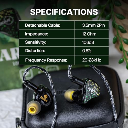 Image of Linsoul ZiiGaat x HBB: Arcadia in Ear Monitor, 1DD+2BA Hybrid Earphone IEM, Wired Gaming Earbuds, Professional Sound Isolating Inner-Ear Monitors with Detachable IEM Cable for Musician Audiophile
