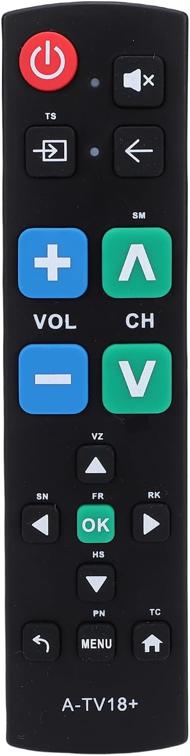 Universal TV Remote Replacement, Easy Access TV Remote Control with Big Buttons No Programming Needed for Smart TVs