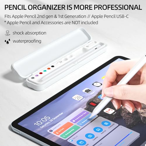 Image of AZF Hard PC&Silicone Magnetic case for Apple Pencil case(Apple Pencil Pro /2nd Gen /1st / (USB-C) and Samsung Galaxy S-Pen Series Pencil Protection Carrying Case.(White)