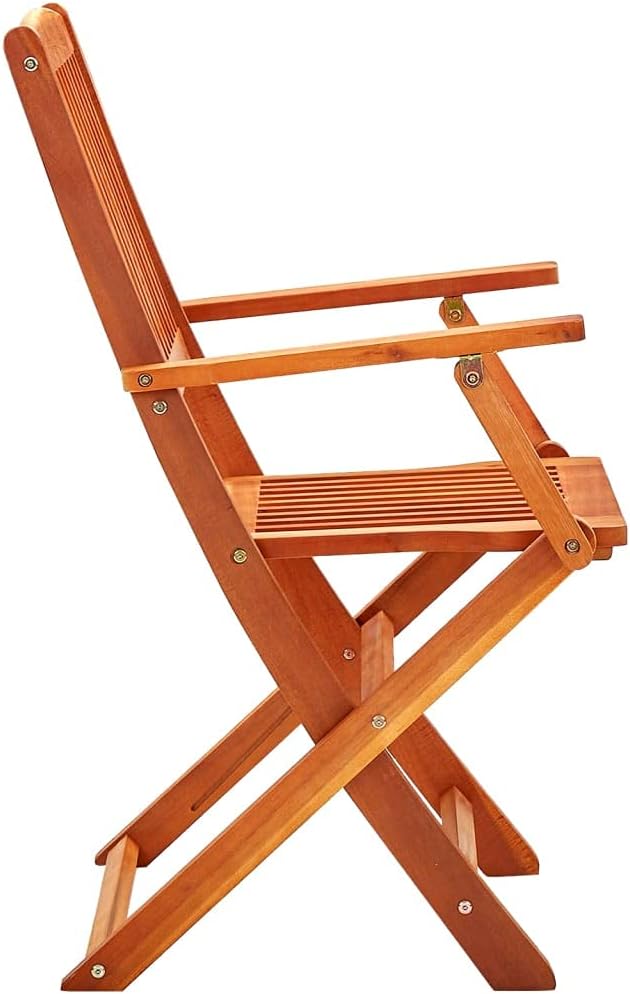 (Fast Shipment) Patio Dining ChairsOutdoor Portable for Camping Pool Beach DeckLawn Chair Folding Chairs 4 pcs Solid Eucalyptus Wood