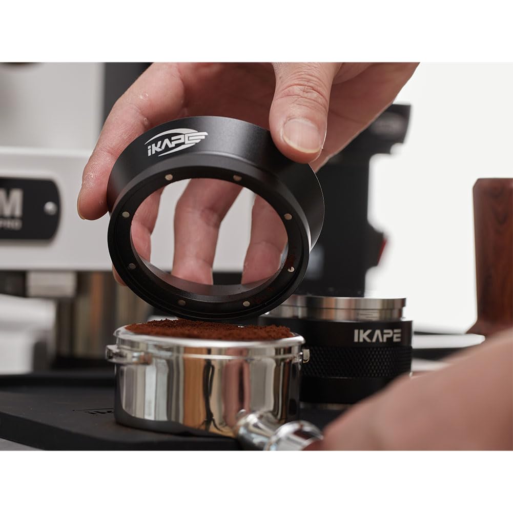 IKAPE 58mm Espresso-Dosiertrichter, Magnetischer Dosiertrichter mit 8 Magneten, Kaffeedosierring Kompatibel mit Allen 58mm Espresso-Filtern