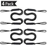 XUANNIAO Bungee Boat Dock Line Mooring Rope Boat Accessories Docking Lines PWC Dockline for Boats Kayak, Jet Ski, Pontoon, Canoe, Power Boat WaveRunner, 4 Pack
