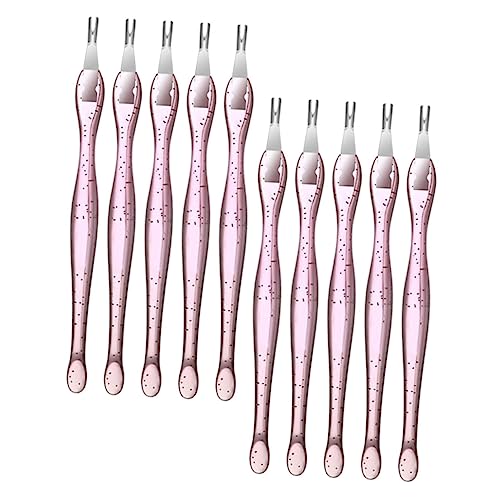 Housoutil 10pezzi Forchette Per Morta e Spingipelle Strumenti Multifunzionali Per Rimozione Delle Cuticole in Acciaio Inossidabile Per Manicure Art