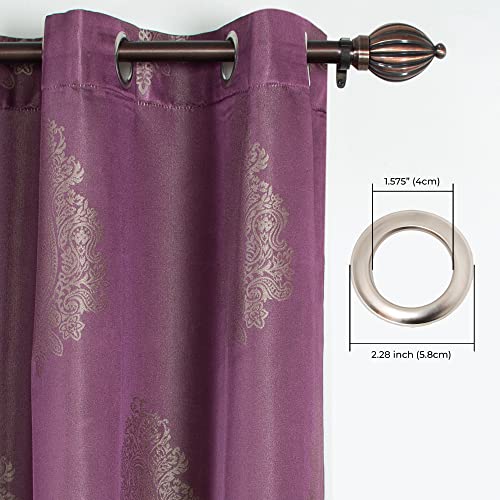 Image of Deco Window Polyester Semi Blackout Curtains 5 feet Long Set of 2, Room Darkening (Eyelet,Amethyst, 3.5X5FT) Curtains for Bedroom and Living Room