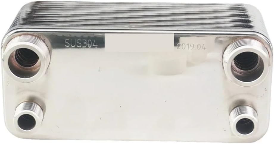 24 Plate Heat Exchanger Beer Wort Chiller Cooler SUS 304 Stainless Steel for Homebrew Cooling(3l4 Inch BSPT)