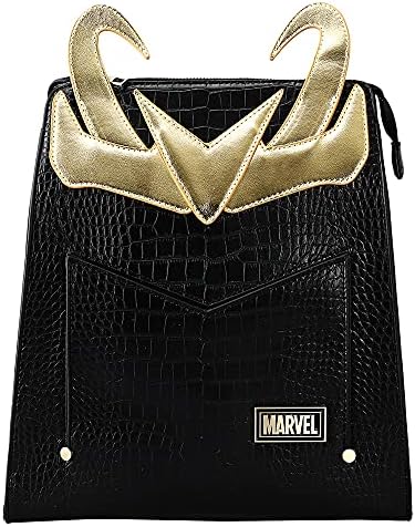 Marvel Comic Book Loki Cosplay Black Mini Backpack