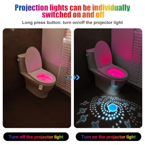 HOTUT 16 Color Motion Sensor Toilet Night Light, 2 Pack USB Rechargeable, Adjustable Motion Activated Toilet Bowl Seat Lamp - Image 4