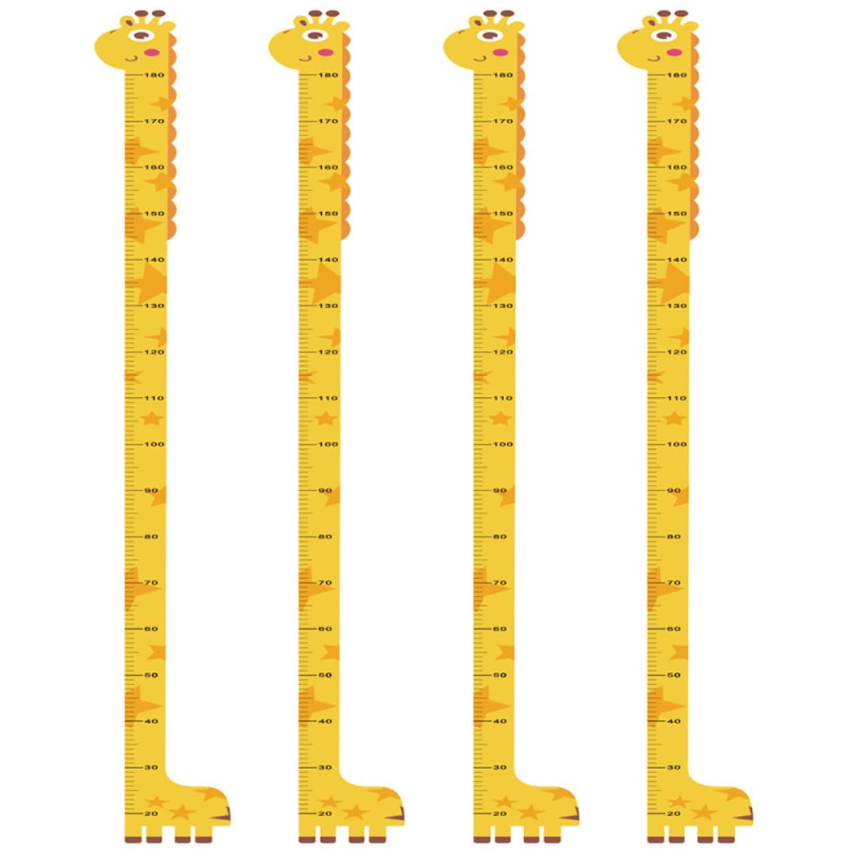 Toddmomy 4Pcs Removable Growth Chart Wall Stickers Height Measurement Decals for Nursery Bedroom Decor Fun Interactive Height Tracker for Boys Durable Easy to Apply