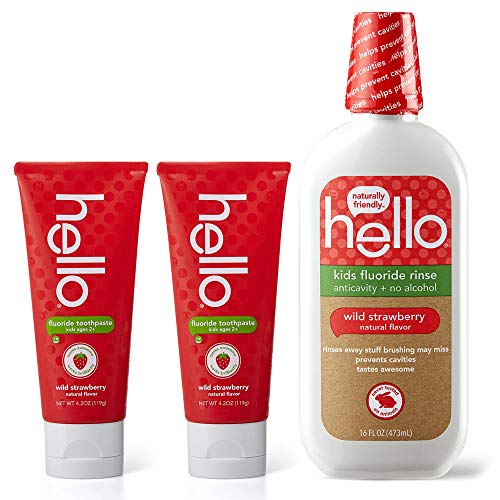 image for Hello Oral Care Kids natural wild strawberry fluoride toothpaste, 4.2 