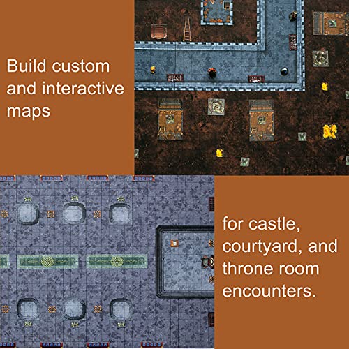 Dungeon Craft: Castles & Keeps Board Game, 1000+ Fantasy Tabletop Roleplaying Game Terrain Tiles For Dungeon Battle Maps, Double-Sided Dry/Wet Erase - D&D Compatible #TOP2