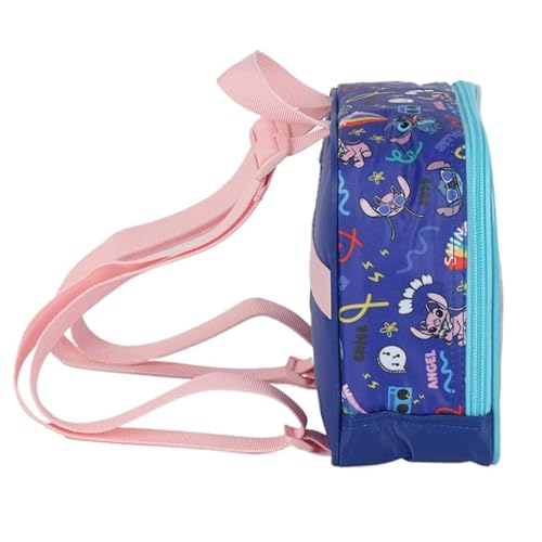 Kit de Mochila de Rodinhas e Lancheira Térmica do Stitch by Luxcel Ref.41532 (Azul)