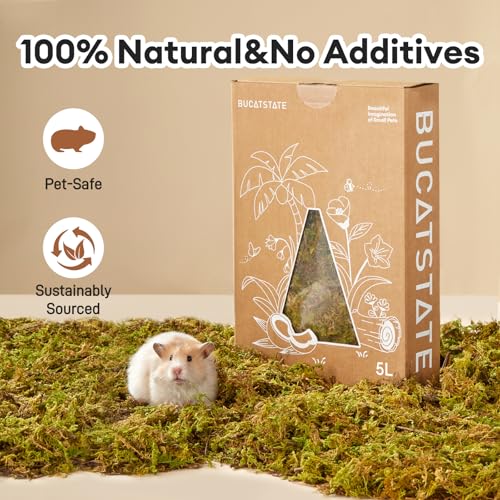 Image of BUCATSTATE 5L Hamster Bedding, Natural Forest Moss Odor Control