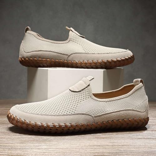 Image of Men's Genuine Leather Loafer Shoes Slip On Soft Walking Driving Shoes