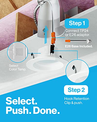 Sunco 6 Pack Led Recessed Lighting 4 Inch, Selectable 2700K/3000K/3500K/4000K/5000K, Dimmable Can Lights, Baffle Trim, 11W=90W, 660 Lm, Damp Rated, Retrofit Installation - Energy Star #TOP2