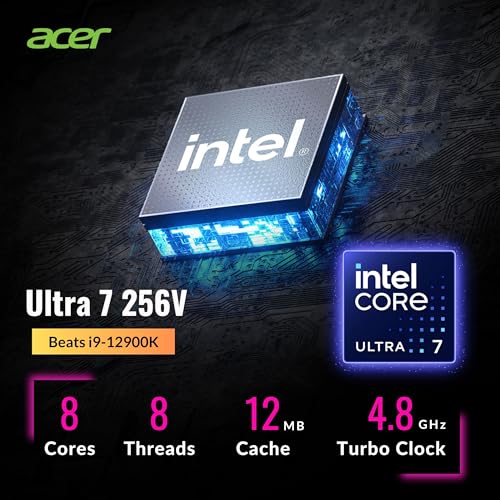 Image of acer Swift 16 AI Laptop, 16 inch 120Hz 3K OLED Touchscreen, Core Ultra 7 256V(4.80 GHz, >i9-12900K), Copilot PC, Backlit Keyboard, Fingerprint, Wi-Fi 7, Windows 11 Pro, Black(16GB DDR5 RAM | 1TB SSD)