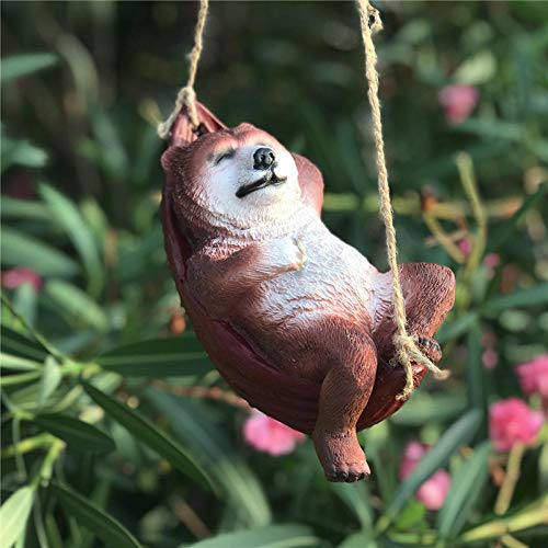 Estatua de jardín de resina con oso y gatos para decorar patios exteriores de 22cm