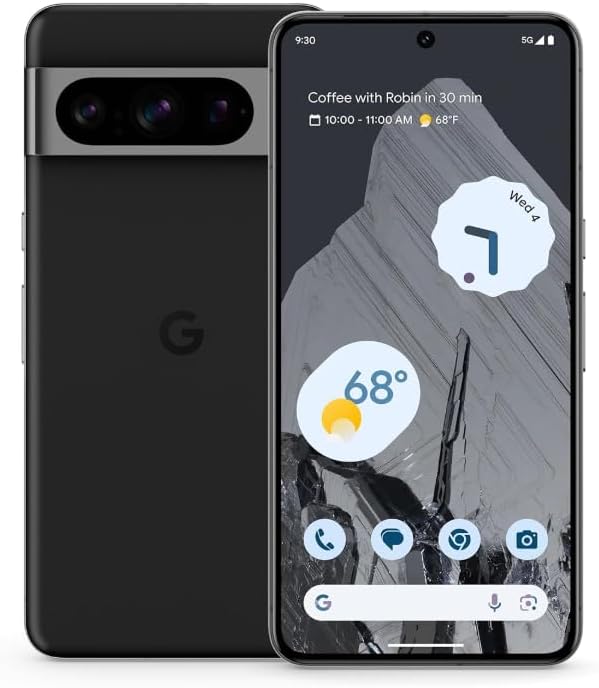 Google Pixel 8 Pro – Verizon Android Smartphone with Telephoto Lens and Super Actua Display – 24-Hour Battery – Obsidian – 256 GB (Renewed)