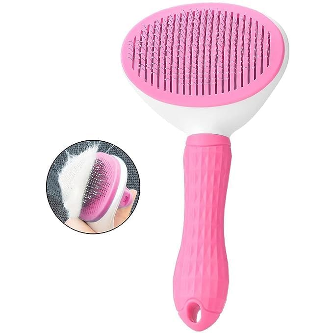 PAWS SAMRAT Self Cleaning Slicker Brush, Dog Cat Bunny Pet Grooming Shedding Brush - Easy to Remove Loose Undercoat, Pet Massaging Tool Suitable for Pets with Long or Short Hair (Color-Pink, Pack of 1) (B0D37S2XDM) Amazon Price History, Amazon Price Tracker