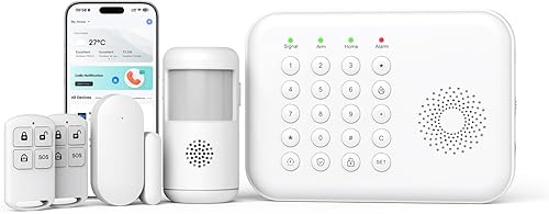 PGST Sistema de seguridad para el hogar, teclado WiFi+GSM/4G sistema de alarma inalámbrico con alertas instantáneas de aplicaciones, funciona con
