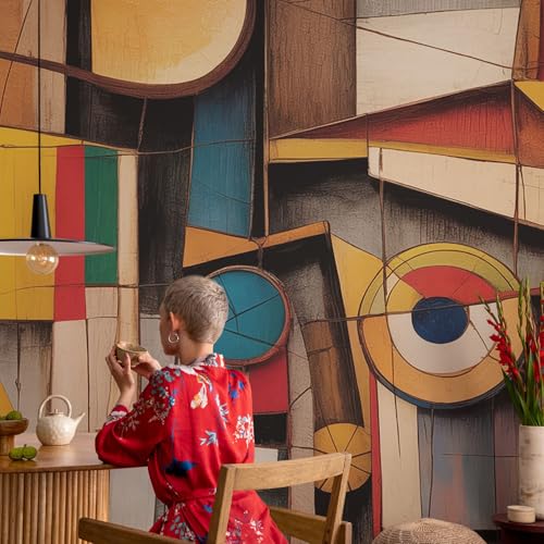 Impression de haute qualité pour ce revêtement mural géométrique - 4