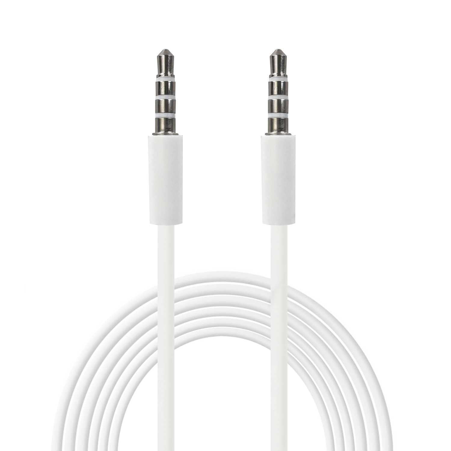 OcioDual Cable Jack 3.5 Macho Macho, audio Jack 3.5 mm, Altavoces, Alargador Jack 3.5, 1M Aux Estéreo para Auriculares, Coche, PC, Móviles, MP3, Amplificadores, Blanco