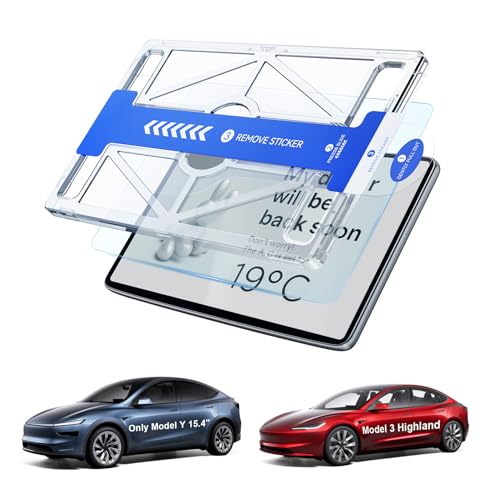 Film Protection Écran Tesla Model Y Juniper 2025 Verre Trempé Mat 9H GAFAT avec Kit Alignement