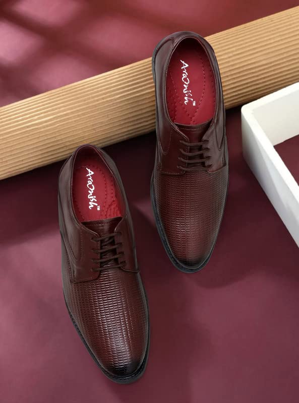 Image of ARAMISH Men's Genuine Leather Lace up Derby Formal Shoes (UK 5 to 10 UK)