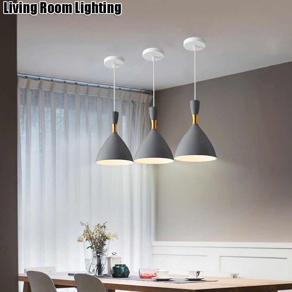 Base Single Head Chandelier, Personalized Iron Pendant Lamp Shade, Ceiling Lighting Fixtures, Living Room Bedroom Balcony Decoration Hanging Light(White)